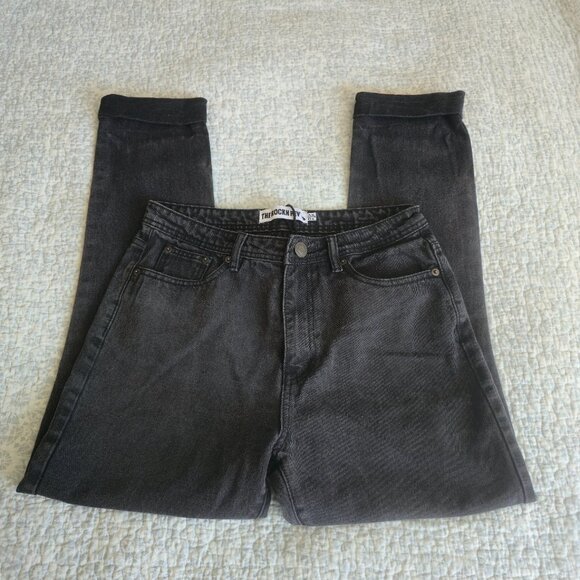 THE ROCKN REV Black Distressed Jeans, Size 8 - Picture 5 of 8